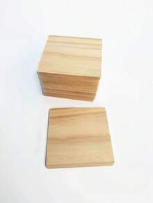 Wood Coasters, Round Wooden Coasters For Tabletop Protection, With Non-Slip Dots, For Drinks, Blank Wooden Coasters Bulk With Non-Slip Silicone Bottom - Beige - View 5