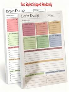 1/3/5pcs A5 Brain Dump & To-Do List Notebook, Minimalist Design, Premium Paper, Suitable For Daily Task Management, Personal Planner And Project Manager Use, Convenient Planning Journal, Practical Organization, Back To School - Multi-color - View 10