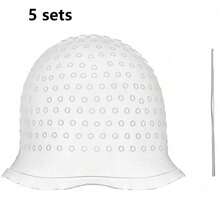 Reusable Silicone Hair Dye Cap, Multi-Color Hair Dye Cap With Metal Hook, Home Salon Hair Coloring Tool Silicone Dye Cap (Blue, White, Pink) - Multicolor - View 14