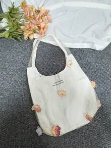 2025 New Chinese Style Embroidered Artistic Fresh Fairy Fabric Bag Shoulder Tote Bag Commuter Large Capacity Vest Bag - White - View 2