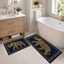 1pc Elephant Pattern Printed Faux Cashmere Kitchen Mat, Absorbent Kitchen Floor Mat, Kitchen Rug, Long Runner Mat, Sink Front Mat, Suitable For Kitchen, Bathroom, Entryway, Hallway, Laundry Room And Home Decor - Multicolor - View 14