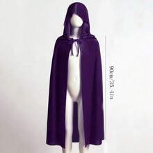 Soft Plush Plush Hooded Cape, Multi-Color Options, Long Train Design, Medieval Wizard Costume, Adult Halloween Party Cosplay Cloak - Multicolor - View 18