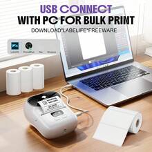 Phomemo M110 Wireless Label Printer - 203dpi Portable Label Maker, Suitable For Small Businesses, Offices, Stores - Compatible With IOS/Android And PC - Suitable For Barcode, Price, Logistics, Address And Clothing Labels - White - View 4