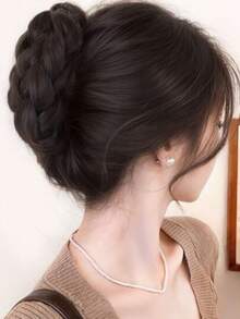 Women's Twisted Bun Hair Claw Clip Wig, Flat Head Claw Clip Braided Bun Hair Extension, High Crown Bun Hair Claw Clip, Natural Voluminous Hair Piece HA2798 - Multicolor - View 11