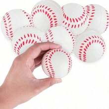 15 Mini Foam Sports Balls - 6cm White Baseballs, Suitable For Party Games, Relaxation, Sports Themed Decor - Multicolor - View 7