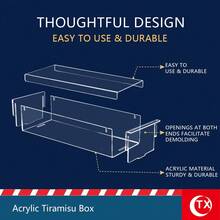 Transparent Acrylic Tiramisu Mold With Lid, Detachable Rectangular Cheesecake Mold, Mousse Square Cake Display Box, Cake Base Long Tray - White - View 8