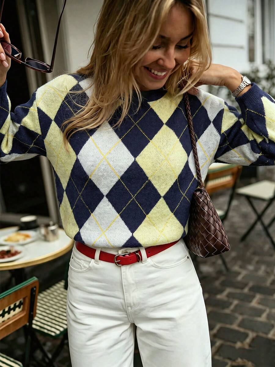 Women's Autumn/Winter New Round Neck Striped Fashion Sweater - Multicolor - View 1