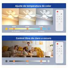 Ceiling Fan With Remote Control, Small LED Bulb Fan, Creative Fan Bulbs For Replacement, Ambient Light For Home, Bedroom, Super Quiet, Strong Wind, E27 Light Head, With Memory Function - Multicolor - View 5