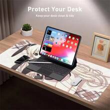 Extra Large Leather Computer Mouse Pad, Extra Large Multiple Sizes Genuine Leather Touch Mouse Pad, Cute Y2k Anime Girl Table Mat, Student Meal Mat, Desktop Office E-Sports Mat, Anti-Slip And Waterproof, Suitable For Study Desks And Leather Pads - View 4