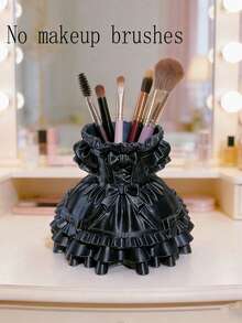 Luxury High-End 3D Princess Dress Makeup Brush Holder Girls Brush Rack Jewelry Box Silk Texture Makeup Brush Bucket Desktop Storage Box - Multicolor - View 8