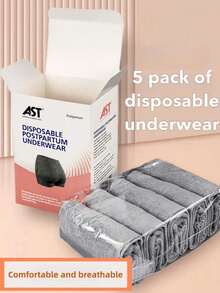 5pcs Disposable Women's Panties, Soft Breathable Elastic Underwear Suitable For Travel, Postpartum Recovery, Daily Wear, Invisible Seamless No-Mark, Soft And Comfortable - View 3