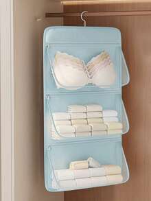 2pcs Hanging Transparent Storage Bags, Mesh Breathable Clothing Organizer, Designed For Underwear, Bras, Socks, No Drilling Easy Installation, Home And Travel Dual Use, Multi-Functional Storage Bags, Travel Essentials, Room Decor - Multicolor - View 5