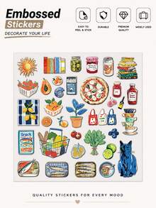 Vintage Mediterranean Style Art Embossed Stickers For Adults Teens Sticker Enthusiasts Holiday Gifts Party & Home Decor Class Reward Birthday Gift Decoration Water Cup Phone Case DIY Decal - Multicolor - View 7