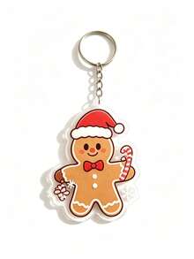 1pc Christmas Acrylic Keychain, Cute Gingerbread Tree, Santa Claus, Reindeer Cartoon Design, Christmas Stocking Filler Gift, Christmas Decoration Pendant, Christmas Promotion, Holiday Party Small Gift, Suitable For Bags And Car Keys - Multiple Styles - View 14