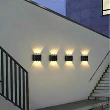 1‑Pack Outdoor Solar Fence Lights, 6‑LED Top & Bottom Illumination High‑Bright Focused Solar Wall Lamp, Warm & Cool White Selectable, Wire‑Free Easy‑Install Weather‑Resistant Decorative Lighting For All‑Season Use, Patio, Backyard, Porch, Railing - 6 LED Lights - View 7