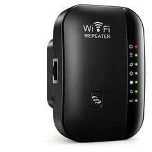 1 Pieza Repetidor WiFi Amplificador de Señal Inalámbrica 300Mbps, extensor de rango con puerto Ethernet, configuración de un clic, cobertura amplia para hogar, compatible con routers domésticos, nuevo modelo 2026 - Negro clásico - Ver 1