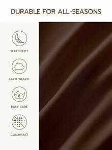 HONEYMOON 1pc Solid Color Soft Fitted Sheet, 100% Polyester Fabric, Lightweight Cloud-Like Touch Bedding Mattress Cover, Elastic Band Around, Suitable For 9-12 Inch Deep Mattress, Soft Breathable Machine Washable, Shrink-Resistant, Fade-Resistant, All Season Use, Different Sizes Suitable For Home And Dorm, Back To School Dorm Essential, Brown - Brown - View 4