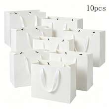 5pcs/1pc White/Pink Gift Bags With Handles, Suitable For Wedding, Bridal Shower, Mother's Day, Birthday Party, Halloween, Back To School, Tote Bag, Wedding, Gift Bag, Bag, Christmas, Saudi Arabia National Day, National Day, Saudi National Day - Multicolor - View 15