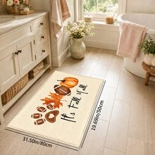 1pc, Autumn Theme Pattern Printed Faux Cashmere Kitchen Mat, Absorbent Kitchen Floor Mat, Kitchen Rug, Long Runner Mat, Sink Front Mat, Suitable For Kitchen, Bathroom, Entryway, Hallway, Laundry Room And Home Decor - Multicolor - View 12