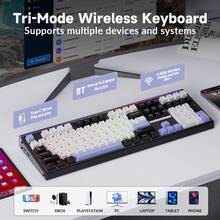 AULA H108 Mechanical Keyboard 108 Keys Hot‑Swap RGB Backlit Quiet Silent Gaming Keyboard For PC Laptop - View 8