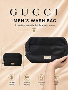 Gucci Men's Toiletry Bag, 26*15cm, Single Piece, Waterproof And Durable Large Capacity, Suitable For Travel And Daily Use, Stores Men's Toiletries - Black - View 3