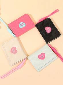 Heart Candy Wallet, Minimalist Lanyard Wallet, Women's Short Trifold Wallet, Perfect Gift Choice - Multicolor - View 2