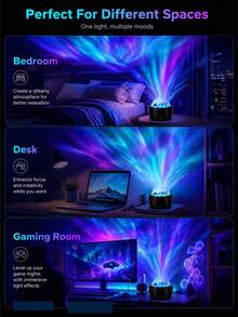 1pc Aurora LED Projector Night Light, USB Powered, Multi-Color Northern Lights Projector With Remote Control, Adjustable Brightness - Bedroom, Living Room Decor LED Light, Halloween, Christmas Decoration - Multicolor - View 6
