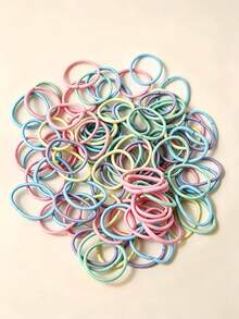 50pcs Women's Hair Ties, 2cm Hair Bands, Rubber Bands, Elastic Hair Ropes, Small Rubber Bands Decoration, Daily Commute - Multicolor - View 3