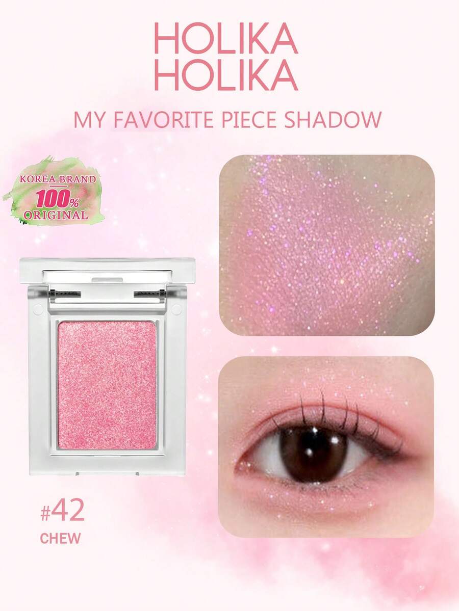 HOLIKA HOLIKA My Favorite Piece Shadow 42 CHEW，輕盈配方，滑順壓製，持久顯色，口袋尺寸，手指塗抹，不卡紋，隨身補妝，旅行必備，消腫效果，5分鐘快速妝容，K-Beauty，韓系彩妝，1.8g/0.06oz