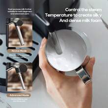 HiBREW H5A Semi-Automatic Espresso Machine, 1.2L Large Capacity Removable Water Tank, Easy To Clean, Visual Temperature Gauge, One-Touch Extraction, User-Friendly, 51mm Comfortable Handle, Stainless Steel Body - EU F Type Plug(220-240V) - View 6
