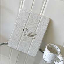 1pc White Swan Lace Texture Tri-Fold Tablet Protective Case, Foldable Stand, Multi-Angle Viewing, Suitable For Work And Entertainment, With Pen Slot, Compatible With IPad Pro 2024/Air M3/A16 2025, Compatible With Xiaomi, MatePad - Multicolor - View 6