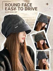 1pc Women's Oversized Crinkled Washed Texture Bucket Hat, Deep Brim Face-Slimming Casual Sun Hat, Versatile Streetwear Hat For Spring, Autumn, Winter, Commuting, Travel And Outdoor - A - View 5