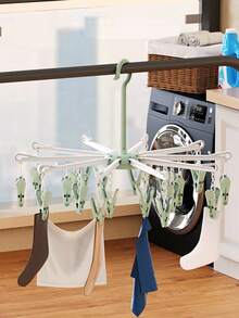 1pc/20 Clips Folding Clothes Hanger/Seamless Pants Clips/Space-Saving/Can Hang Shirts/Pants/Underwear/Socks/Hats - View 3