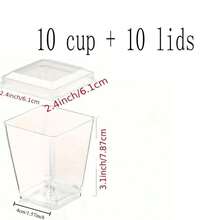 100/50/30/25/10/5pcs European Minimalist Square Mousse Cups, Square Transparent Cup Body With Clean Lines, High-Transparency Material Clearly Displays Rich Dessert Layers. Suitable For Pudding, Fruit Desserts, Yogurt Snacks, Perfect For Dessert Shops, Home Afternoon Tea, Themed Cold Buffet Parties, Creating Exquisite And Eye-Catching Food Presentation Effects. - Clear - View 21