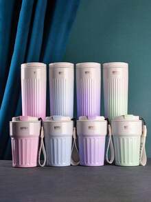 1pc/Set Portable Fashion Stainless Steel 304 Coffee Mug Color-Changing Design Travel Cup Gift - Multicolor - View 5