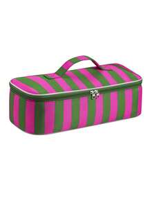Colorful Striped Hair Tool Storage Bag With Mesh Pocket, Zippered Travel Portable Organizer For Hair Dryer/Curling Iron/Flat Iron, Vacation Travel - Multicolor - View 12
