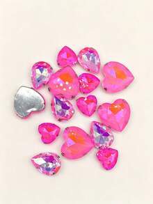 15pcs Pink Oversized Rhinestones For DIY Clothing, Shoes, Hats, Bags Decoration - Pink - View 4