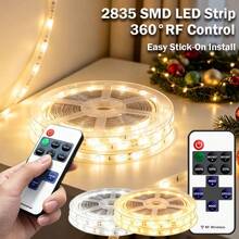 Acosh Neon 30LEDs/M SMD 2835 LED 柔性燈條套件，5V USB供電 RF 遙控 LED 燈條，居家臥室廚房 DIY 裝飾燈 - 暖光 - 查看 2