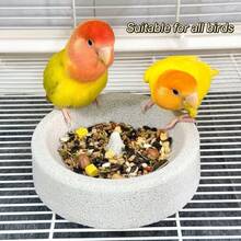 1pc Round Volcanic Stone Bird Food Bowl, Durable & Easy-Clean, Natural Pumice Chewing & Nail Grinding Dish For Parrots & Small Birds - one-size - View 6