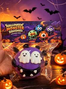 Funny Monster Squishy Slow Rebound Stress Relief Toy, Interchangeable Expressions, Halloween Adult Desktop Decor Pressure Relief Toy - Multicolor - View 7