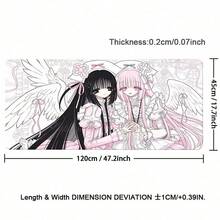 Ins Style Japanese Vintage Leather Mouse Pad Angel Girl Mouse Pad Oversized Computer Mouse Pad Cute Pink Anime Office Leather Desktop Mouse Pad - View 13