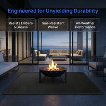 Queenrain Rectangular Fireproof Grill Mat, High Heat Resistant Camping Stove Mat, Portable Waterproof Deck Protector For Outdoor Patio Fire Pit - B - View 3