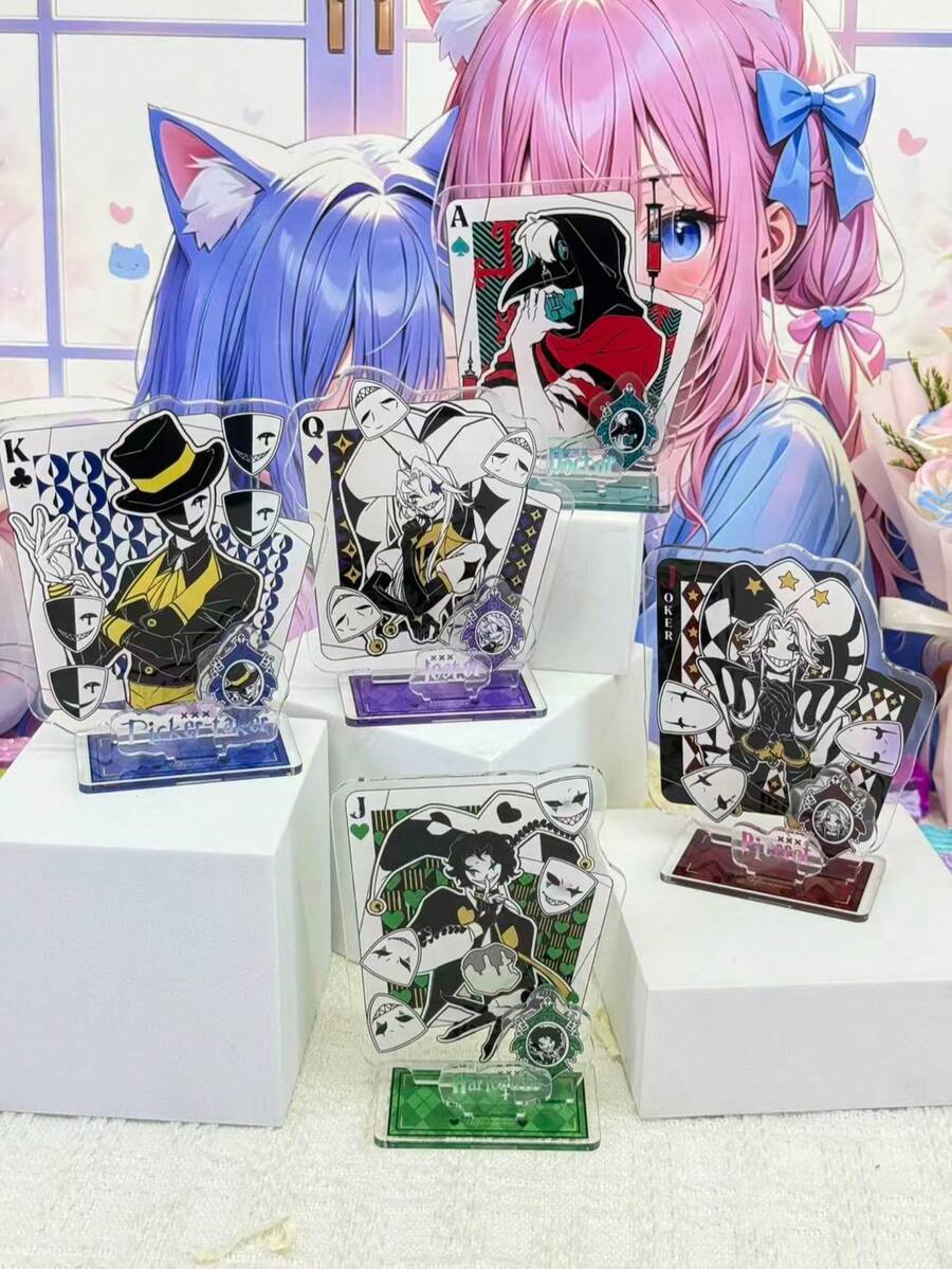 Stand Badut Akrilik 10cm, 3 Bagian, Merchandise "Freaky Circus". Stand Pajangan Karakter Lucu, Merchandise Komik, Hadiah Kreatif, Kerajinan Tangan, Perlengkapan Kantor, Dekorasi Meja - Hadiah Sempurna untuk Anak Perempuan. - B - View 1