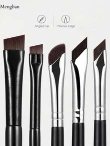 5/7pcs Precision Eye Makeup Brush Set | Sickle-Shaped & Angled Eyeliner Brushes, Eyebrow Brushes, Long Handle Reversible Design, Soft Synthetic Fiber Bristles, Suitable For Sensitive/Dry Skin (Professional Grade), Travel Essential Summer Makeup Tools, Ideal Birthday Gift - Multicolor - View 5
