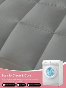1pc Down Comforter - Quilted Duvet, All-Season Comforter, Down Alternative Comforter - Grey - View 7