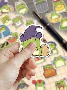 50pcs Versatile Little Frog Stickers For Phone Case, Planner, Laptop, Diary, Greeting Card, Envelope, Stationery, Skateboard, Scrapbook, Guitar - Versatile Little Frog - View 3