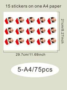 15-150pcs Custom Christmas Photo Stickers, Personalized Santa Hat Name Labels, Festive Holiday Portrait Style, Customized Photo Gift Stickers, Customizable Name Decals, Christmas Gift Wrapping Decor, Holiday Party Favors, Family Christmas Stickers - Style a - View 8