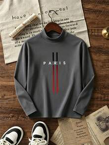 Tween Boys 3 Packs PARIS Graphic Mock Neck Long Sleeve Basic Tees, Soft Stretchy Casual Undershirts - Multicolor - View 4