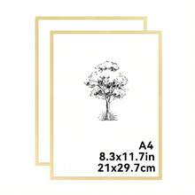 Mosearon 1件/2件/3件/4件 30x40cm 金色平面鋁合金相框，A3裝飾相框，A4現代家居裝飾藝術相框，極簡金色鋁合金裝飾相框，輕量防霉堅固相框（不含卡紙） - 金色 - 查看 8