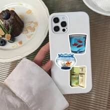 SCXXBSW 50pcs Dreamcore Goldfish Stickers, Cute Cartoon Stcikers For DIY Purposes Such As Skateboarding Mobile Phones - A - View 5